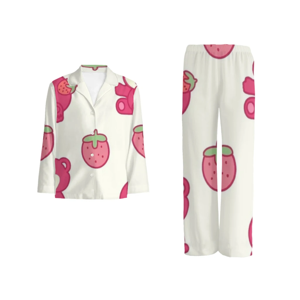 

Disney Strawberry Bear pajama set with a long sleeve top for men and women.