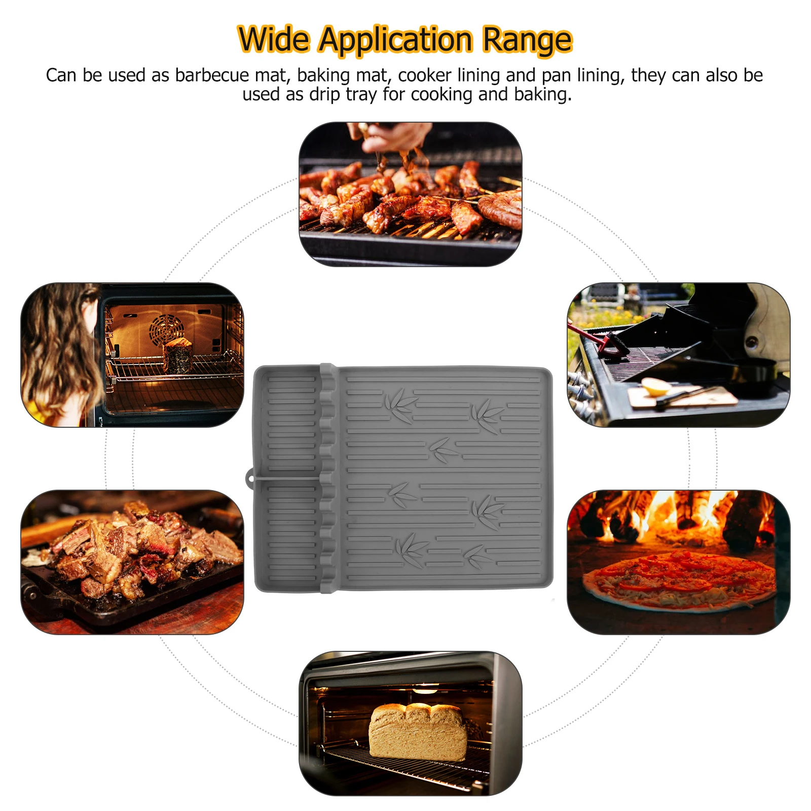 

Silicone BBQ Mat Barbecue Side Shelf Grill Pad Outdoor Mats for Griddle Tools Grilling Barbeque