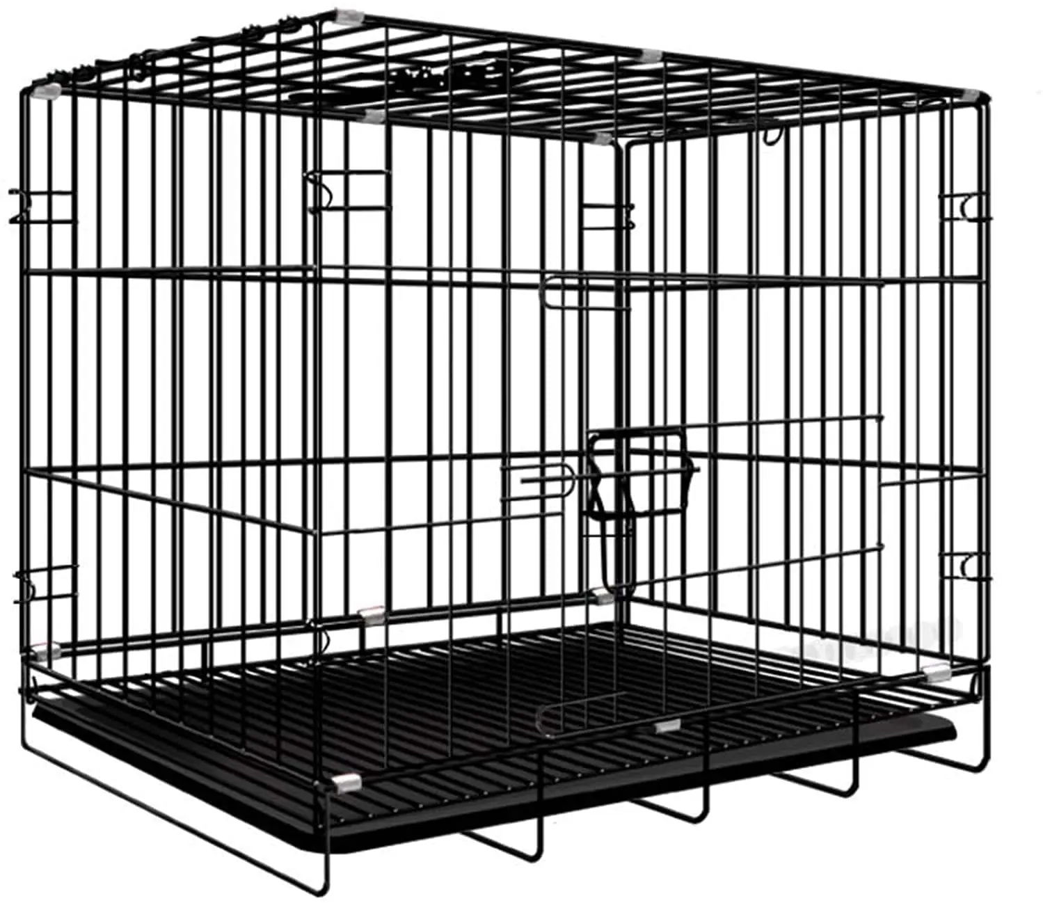Faltbare Metallkiste mit Auslaufsicherer Schale, Robuster Haustierkäfig, Reißfester Metallzwinger, Laufstall für Hunde, Katzen und Welpen-Training