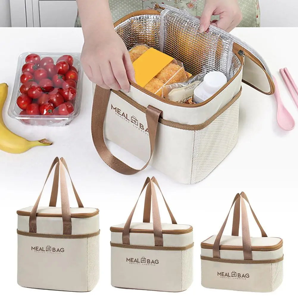 Tragbare Thermotasche, isolierte Lebensmittelbox, wasserdichter Schultergurt, isolierte Box, handgehaltene Lunchbox-Tasche mit großer Kapazität