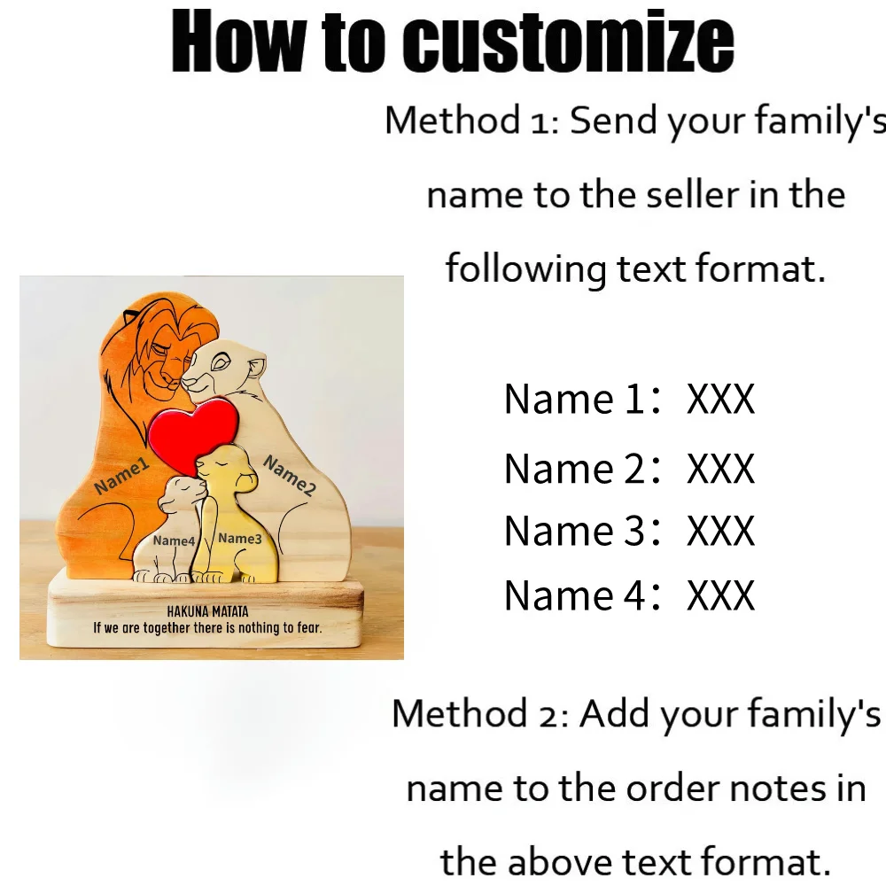 カスタムライオンの家族の木の置物,パーソナライズされた机の装飾,カスタム名,誕生日プレゼント