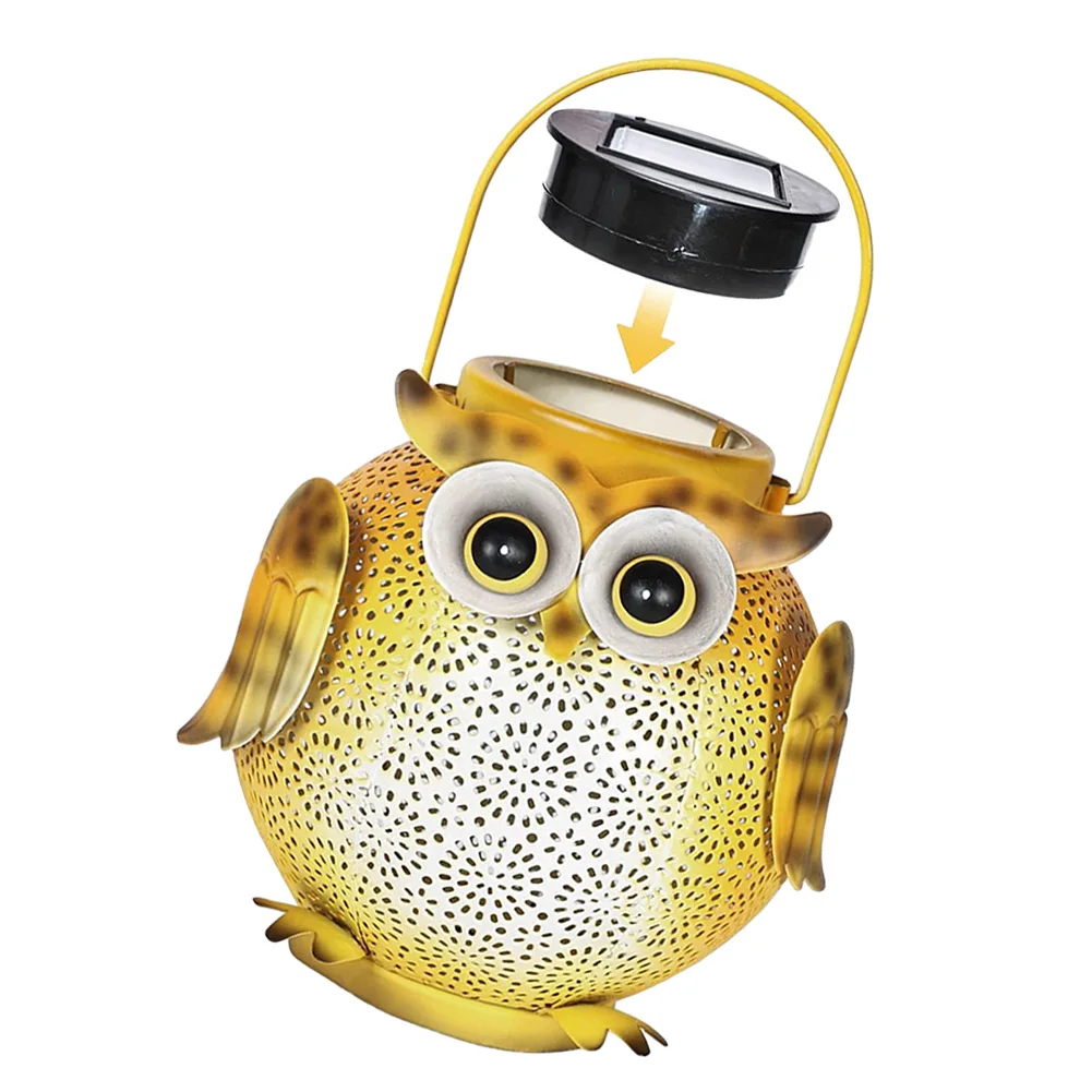 في الهواء الطلق فانوس للطاقة الشمسية IP44 مقاوم للماء الحديد الفن حديقة ديكور ضوء البومة الشمسية فناء إضاءة زينة ضوء دافئ لساحة الفناء