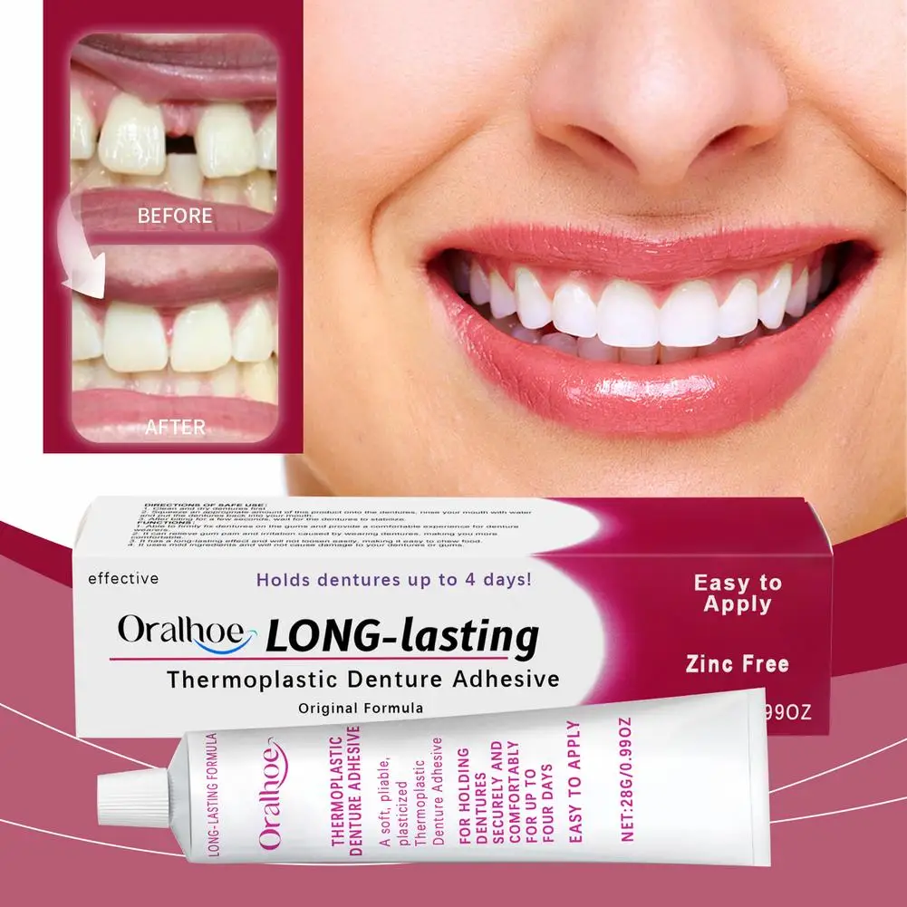 28g Long Lasting Reusable Denture Care Brand-new Seamless Fit Thermoplastic Denture Adhesive Comfortable Oral Health Care