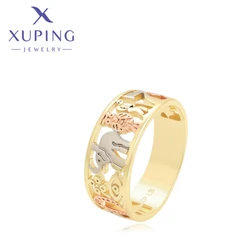 Xuping Jewelry Hot Items European Light Gold Color Couple Rings for Women Girl Wedding Christmas Party Gifts A00918259