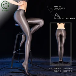 Sexy Women Tights Crotchless Pantyhose Oil Shiny see Through Stockings High Elasticity Female Pantyhose Summer Thin Lingerie