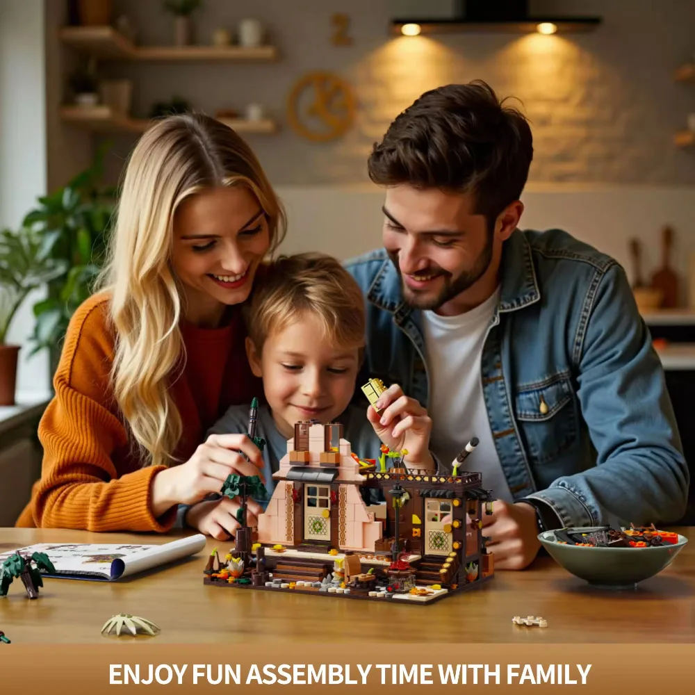 IDEAS creative 1800PCS Triangolo Casa di legno Building Blocks Giocattoli Modello Log cabina assemblare mattoni giocattolo per il regalo del desktop del capretto
