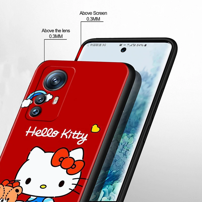 Sanrio Hello Kitty Cute Cartoon For Xiaomi Mi 14 13T 13 12T 12 11T 11i 11 10T 10 Pro Lite Ultra 5G Black Back Phone Case