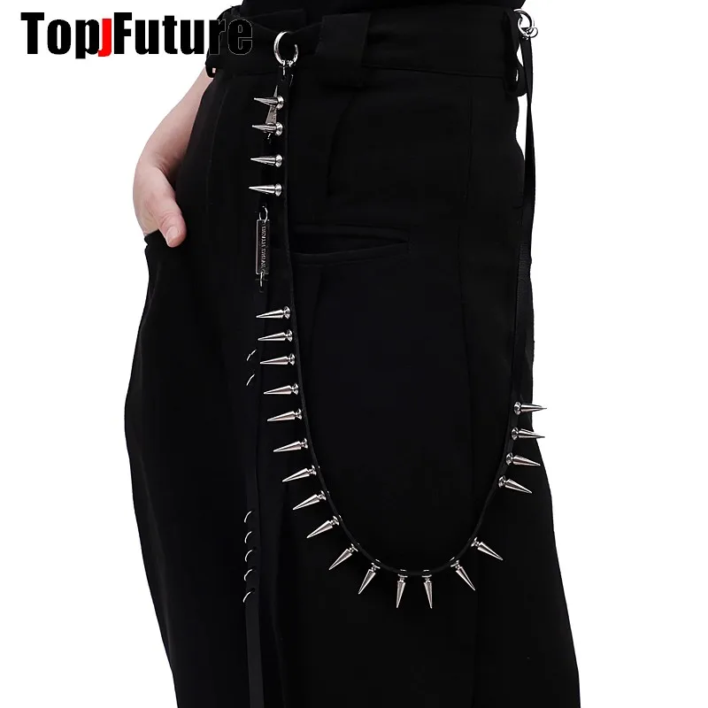 Y2k Mädchen Gothic Frauen Männer Steampunk Metall Taille Ketten Hip Hop Punk Harajuku Spike Choker Schlüssel bund trend ige Jeans Accessoires