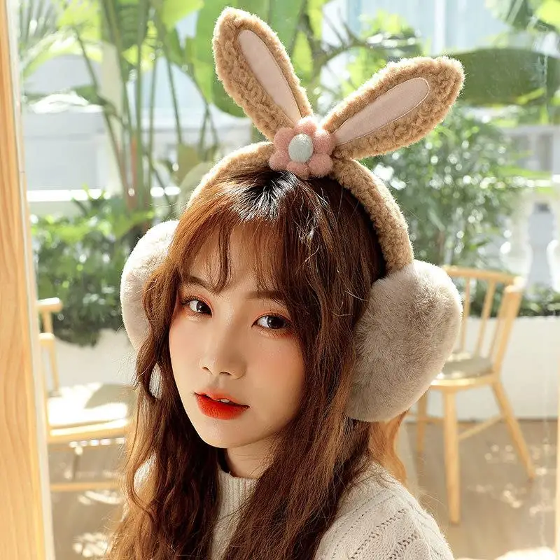 cute-rabbit-ear-design-earmuffs-for-women-winter-warm-hat-accessories-wholesale-suitable-for-all-ages-and-styles