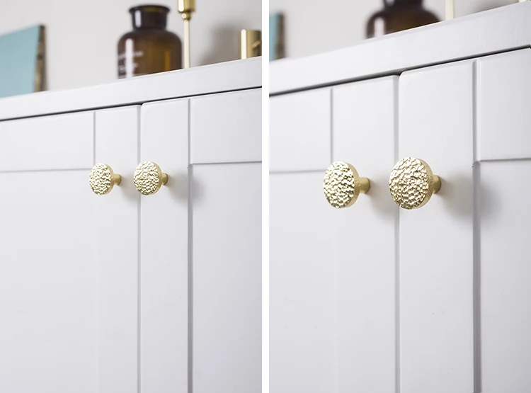 Hand Hammered Round Brass Knob Brass Cabinet Pull Brass Furniture Knob Wardrobe Closet Door Drawer Knob
