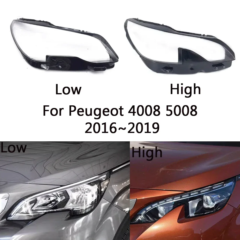 

HTTCCY For Peugeot 4008 5008 2016 2017 2018 2019 Car Headlight Shell Headlight cover Headlamp Lens Headlight Glass Shell Cover