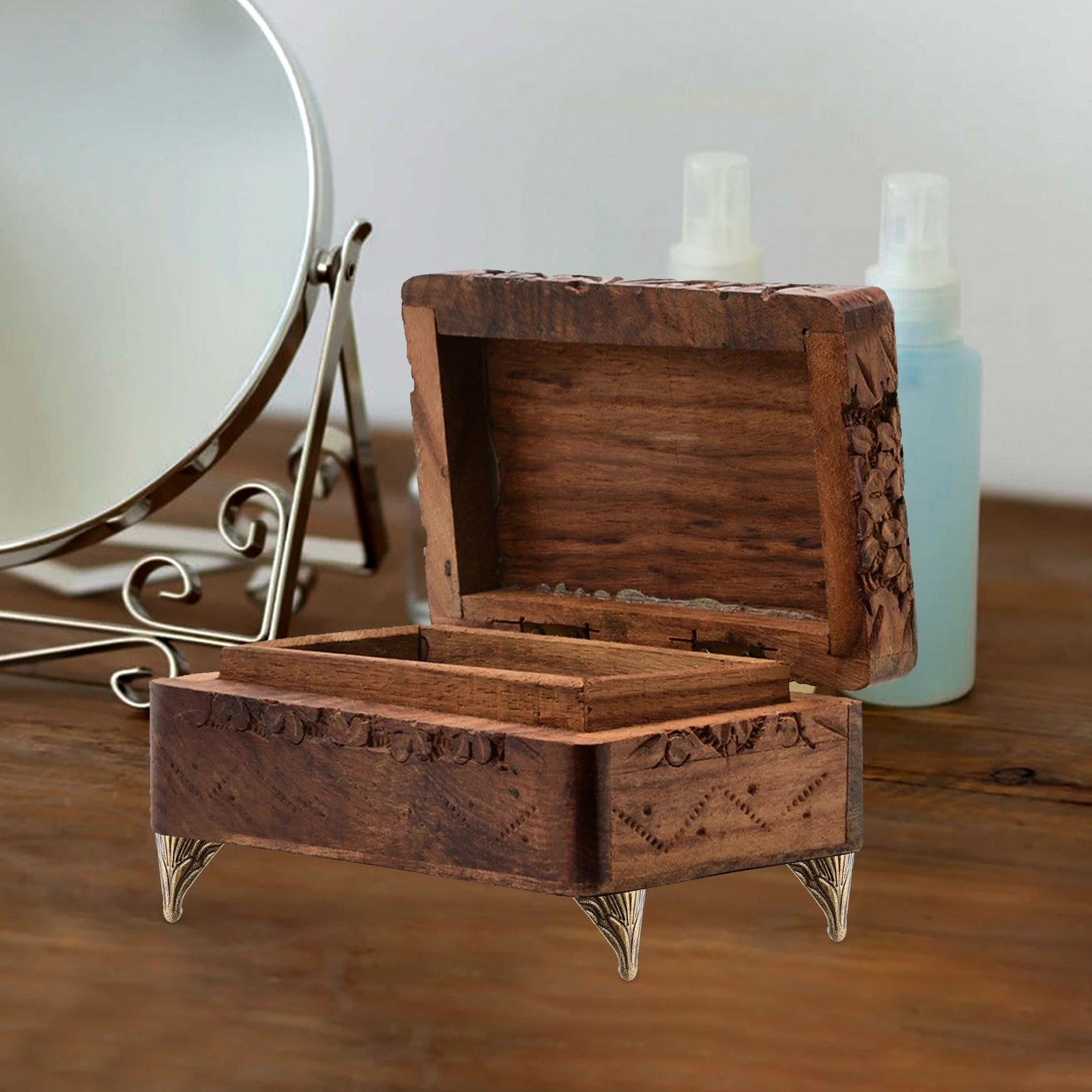 

10 Pcs Zinc Alloy Furniture Legs 20x26mm Bronze Adjustable Feet for Wooden Boxes Gift Boxes Decorative Items Replacement