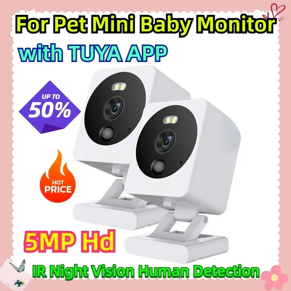 

For Pet Mini Baby Monitor with TUYA APP 5MP Hd Wifi Camera Indoor Home IR Night Vision Human Detection Surveillance Cube Cameras