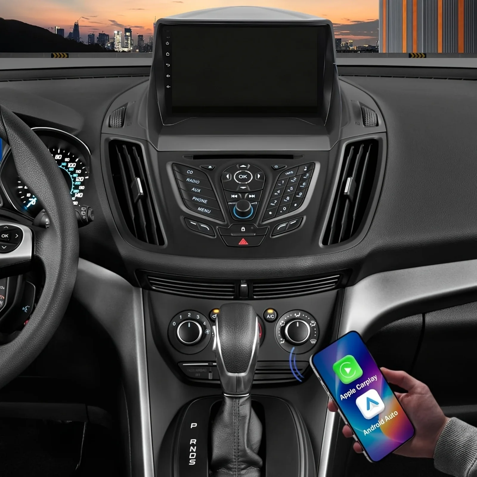 9inch Car Stereo Radio Car-play GPS Navigation Compatible for Ford Escape 2013-2016 Android 15