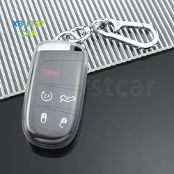 For Jeep Grand Cherokee Chrysler 300C Renegade FIAT Freemont Dodge Ram 1500 Challenger Dart Transparent TPU Car Key Case Cover