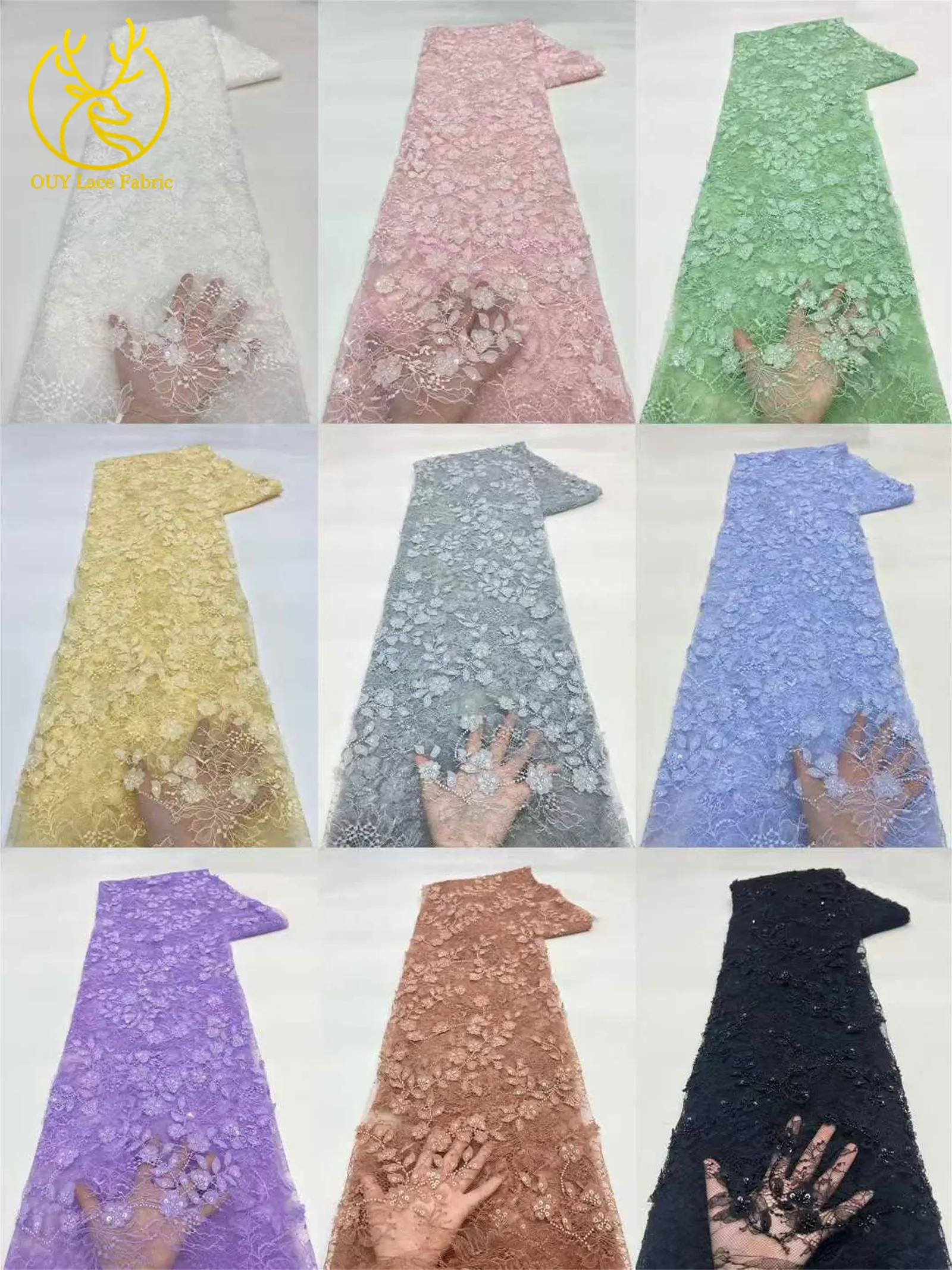 قماش دانتيل ترتر أفريقي 2025 عالي الجودة ثلاثي الأبعاد فرنسي نيجيري العريس مطرز دانتيل تول قماش فستان زفاف نسائي