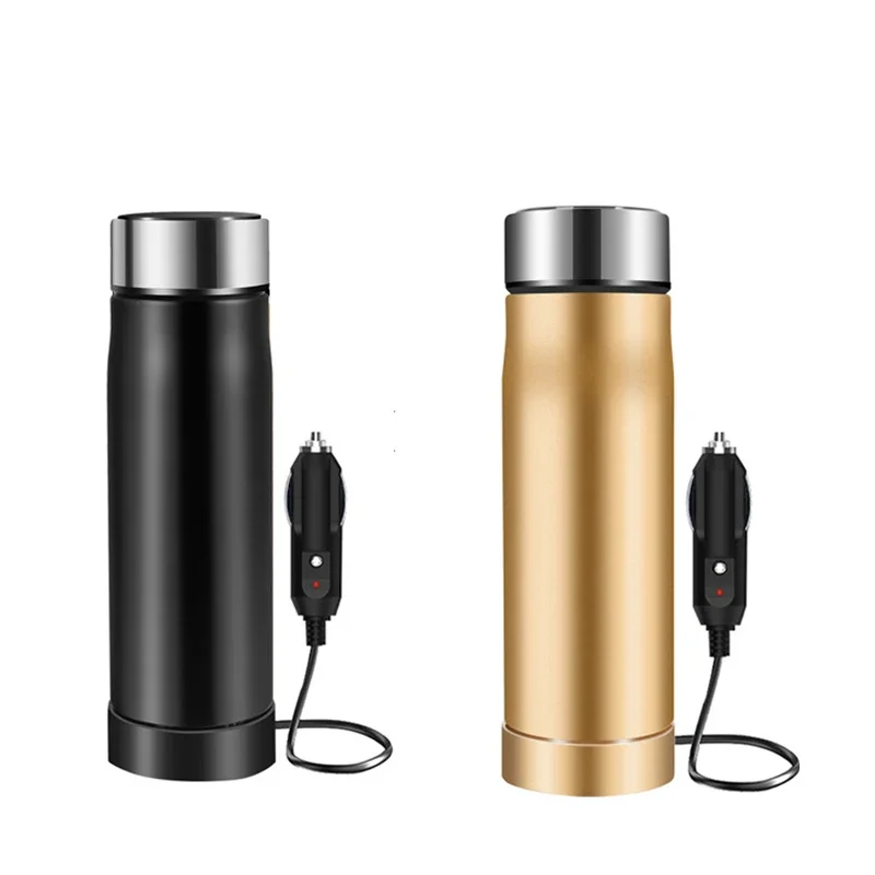 

12v 304 Stainless Steel Car And Van Heating Cup Thermos Insulation Vacuum Flasks Water Bottle Car Heating Cup With LED Lid Cover