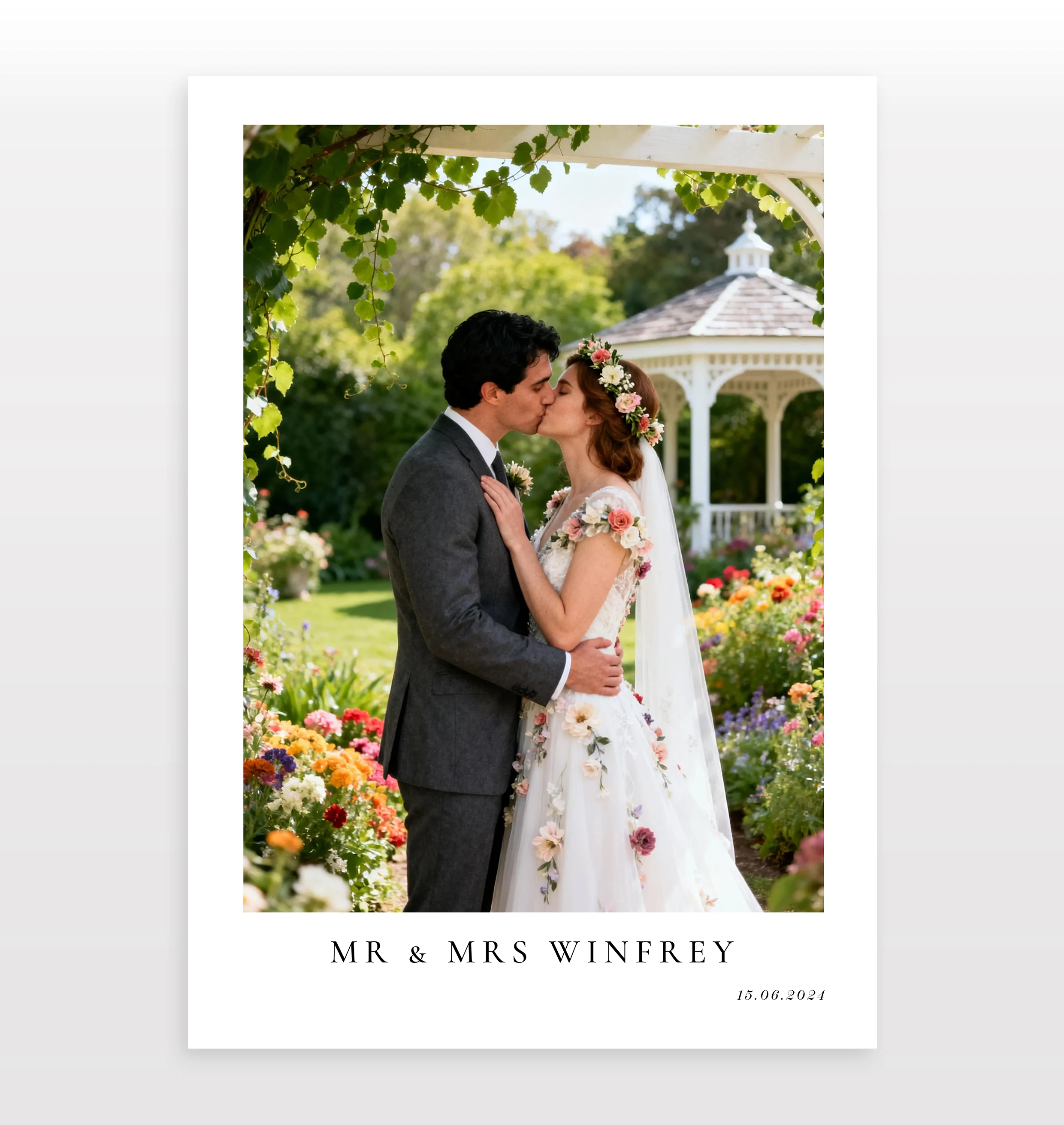 Custom Couple Wedding Photos Add Dates and Names Personalized Frameless Canvas Prints Engagement & Wedding Gifts Home Decor