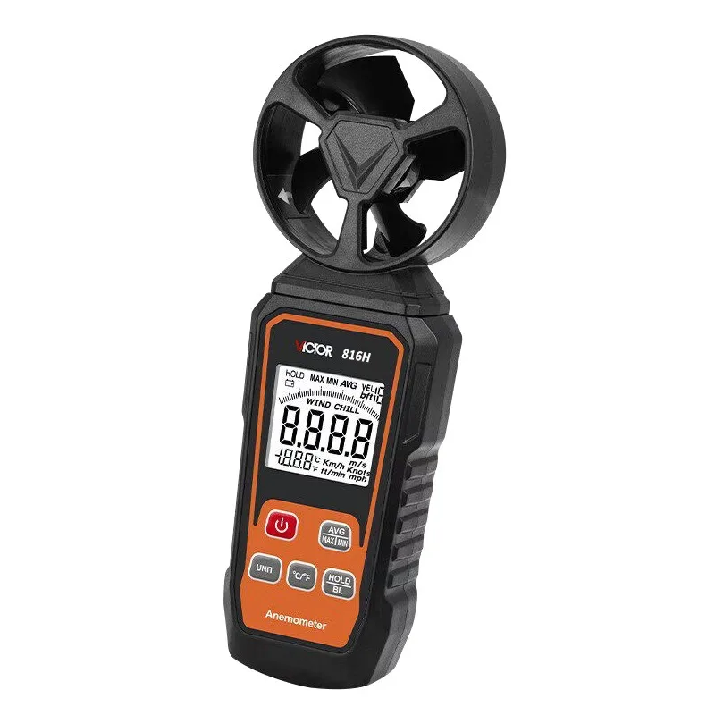VICTOR LCD Digital Mini Anemometer High Accuracy Handheld Wind Meter Portable Air Velocity Tester For HVAC System Wind Detection