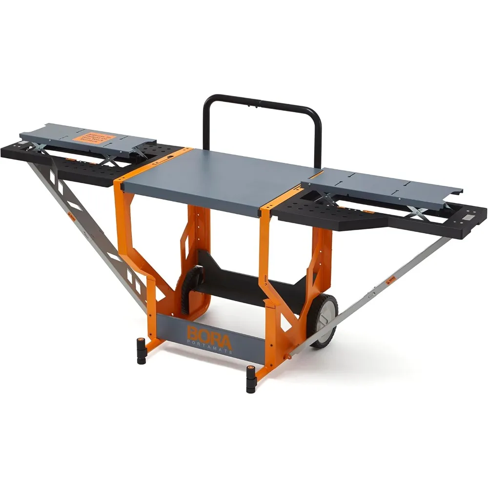 PM-8000 Miter Saw Stand Work Station  Mobile Rolling Table Top Workbench  Orange