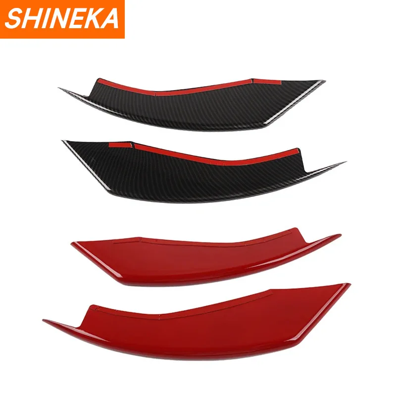 SHINEKA ABS Car Front Fog Light Eyelid Decoration Cover Trim Strips Stickers For Ford Mustang 2015-2018 Car Styling Accessories