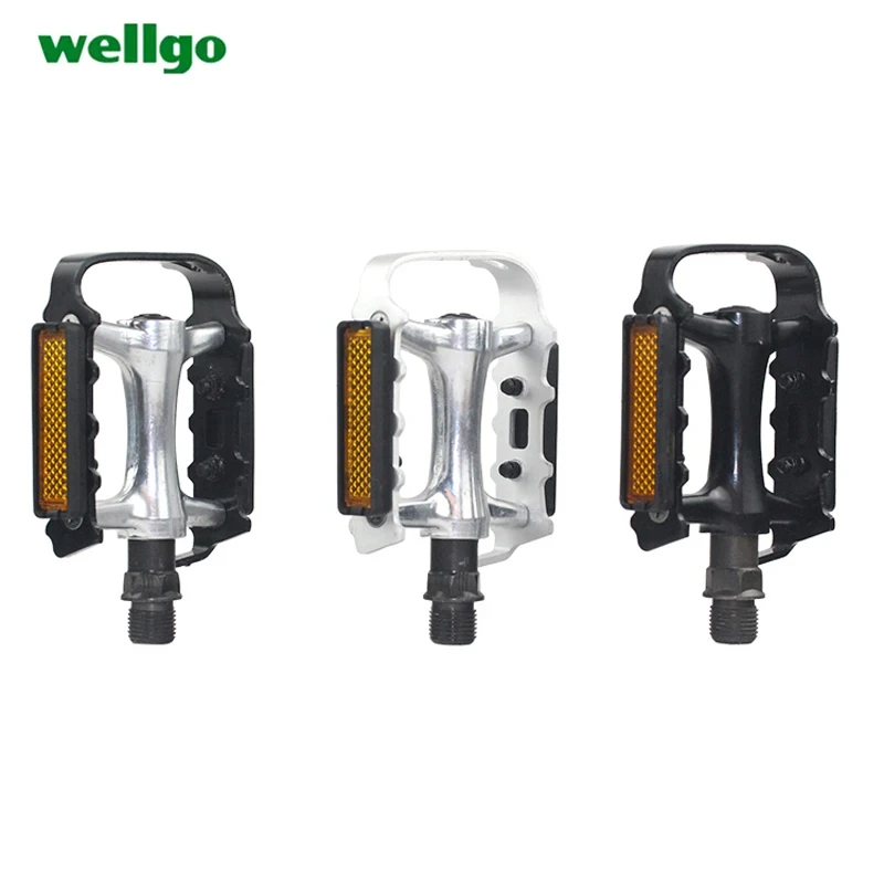 WELLGO M248 MTB Pedals Aluminum road bike non-slip ultra-light pedals  Racing Folding Bike DU Perlin Bearing Threaded Pedals