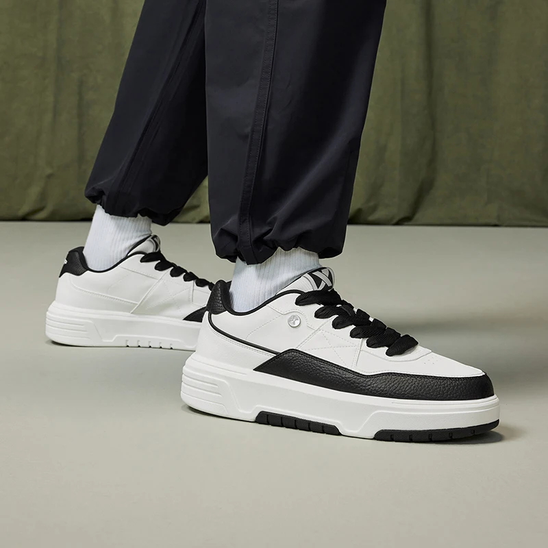 Xtep Skateboarding Shoes For Men 2024 Autumn Fashion Comfortable Support Increase Wear-Resistant Stability Sneakers 876319310014