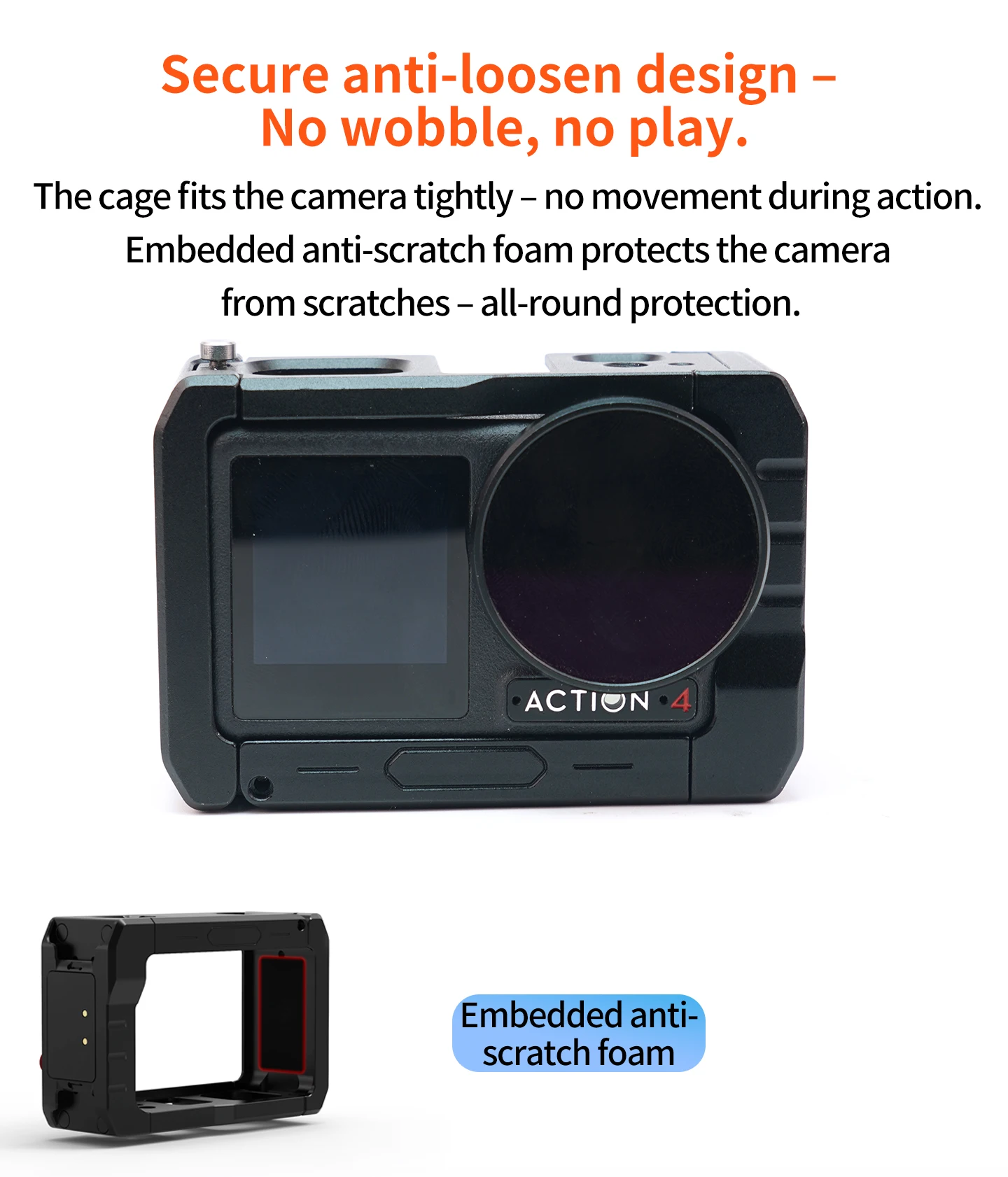 Kamerakäfig für DJI Osmo Action 5pro/4/3 Magnetischer Rahmen Schnellwechsel-Ladestation Stativadapter Cold Shoe Mikrofon-Lichthalterung – Detail 13