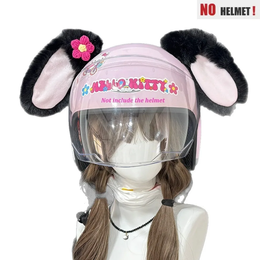 AliExpress Detachable Cute Rabbit Ear Motorcycle Helmet Decoration Accessories for Women's Electric Vehicle Riding Skiing And Cycling Helme