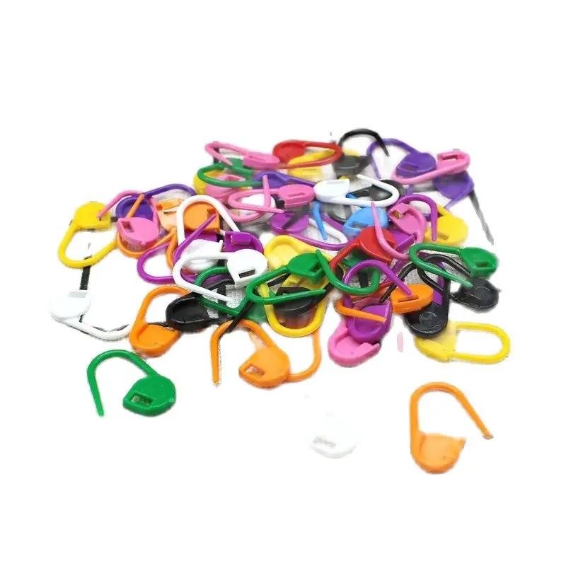 100pcs/lot Mix color Plastic Knitting Crochet Locking Stitch Markers Knitting Needles Accessories Sweater Weaving Tools