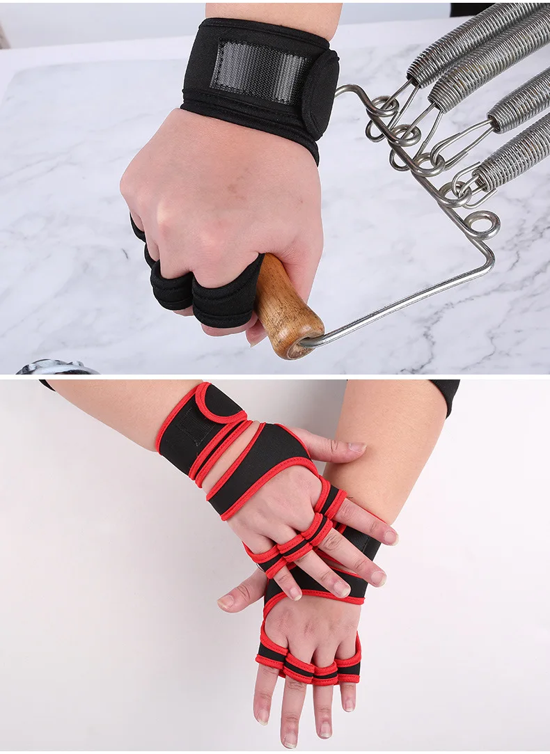 Fitness Männer Frauen Handschuhe Gym Gewichtheben Halbe Finger Handgelenk-Schutz Handschuhe Training Hanteln Anti-Keule Anti Slip Handschuhe – Detail 7