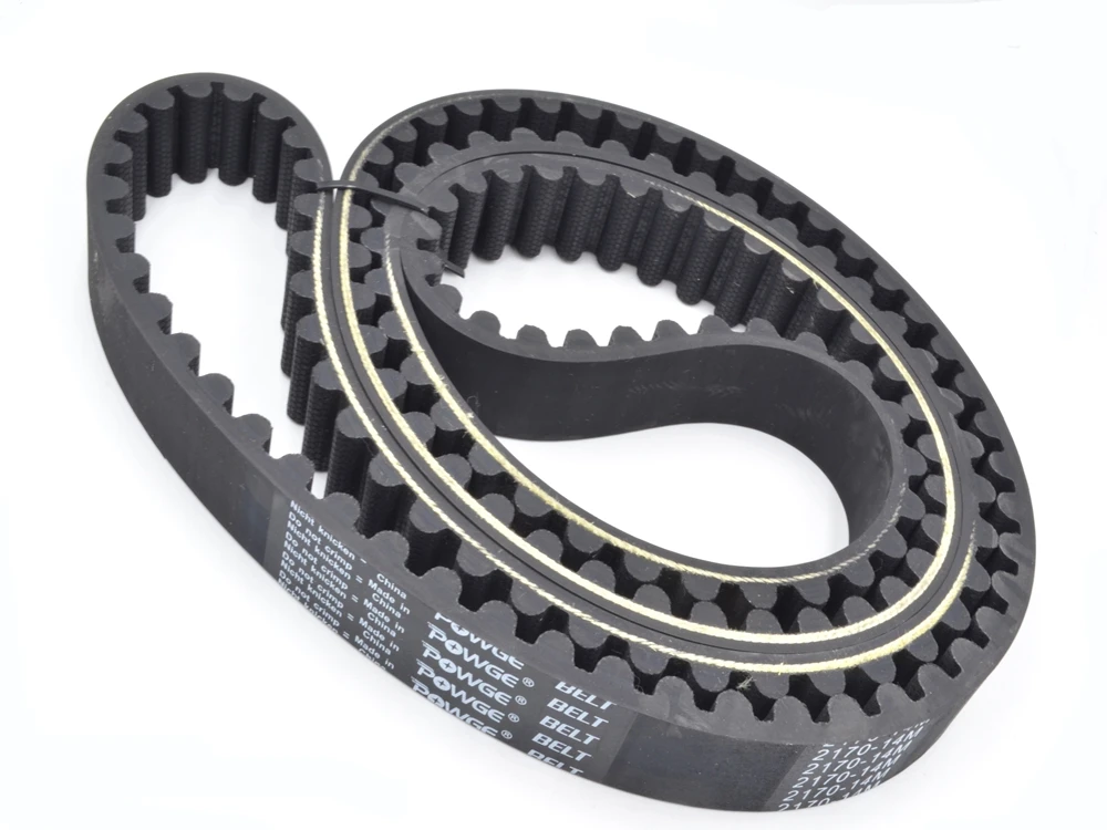 POWGE1904 2170 14M Synchronous Belt NeopreneRubber With Kevlar Core W=28mm Teeth=136/155 HTD14M Timing Belt 2170-14M-28Kevlar