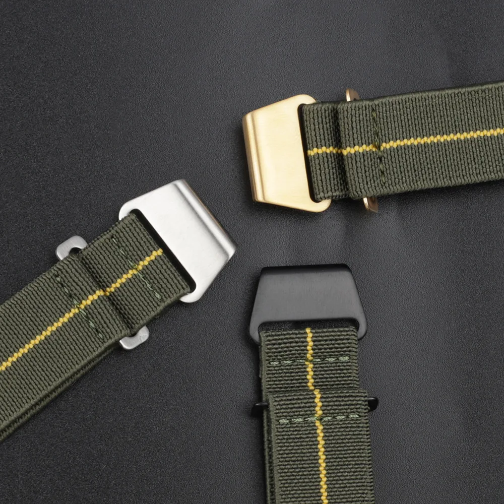 Elastic Nylon Watch Strap 18mm 20mm 22mm Black Green Gray Multi Colors Watch Band Accessories Suitfor Military Watch Strap