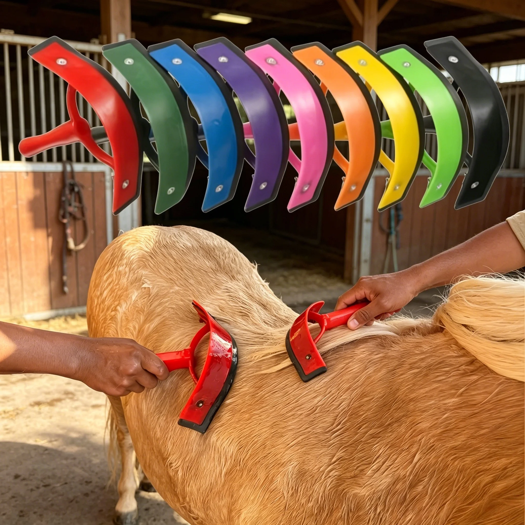 Rubber Horse Cattle Hair Remover Brush, livestock sweat scraping tool, cleaning maintenance tool for horse/sheep/cow stables