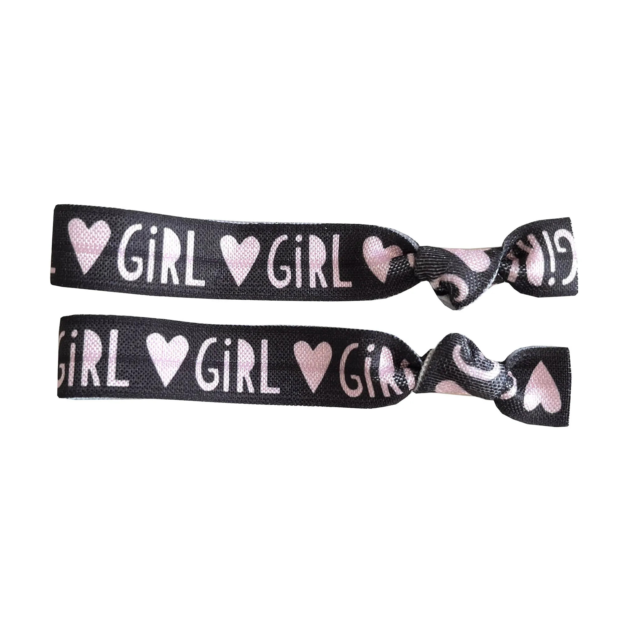 100 Stück Happiness AMOUR LABELLE geknotetes Haargummi-Armband Good Vibes Carpe Diem Love Print Pferdeschwanzhalter Gummiband-Armband – Detail 7
