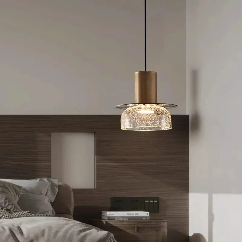 Postmodern Designer Restaurant Chandelier,  Light Luxury, Bedroom, Study,retro Artistic Crack Craft Glass Chandelier