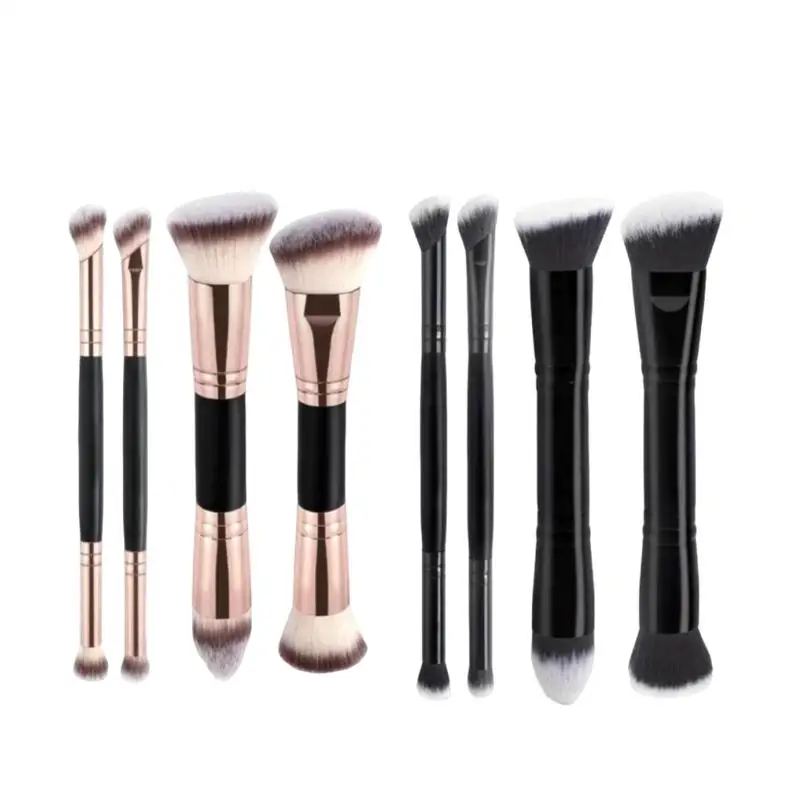 4Pcs/Set Dual Ended Foundation Blush Brush Soft Bristles Professional Cosmetic Loose Powder Concealer Brush Makeup Tools.