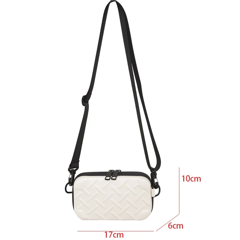 Diagonal Pu Leather Shoulder Bag For Men And Women Orange Black Box Handbag Casual Mini Crossbody Bag Versatile Trend Couple Bag