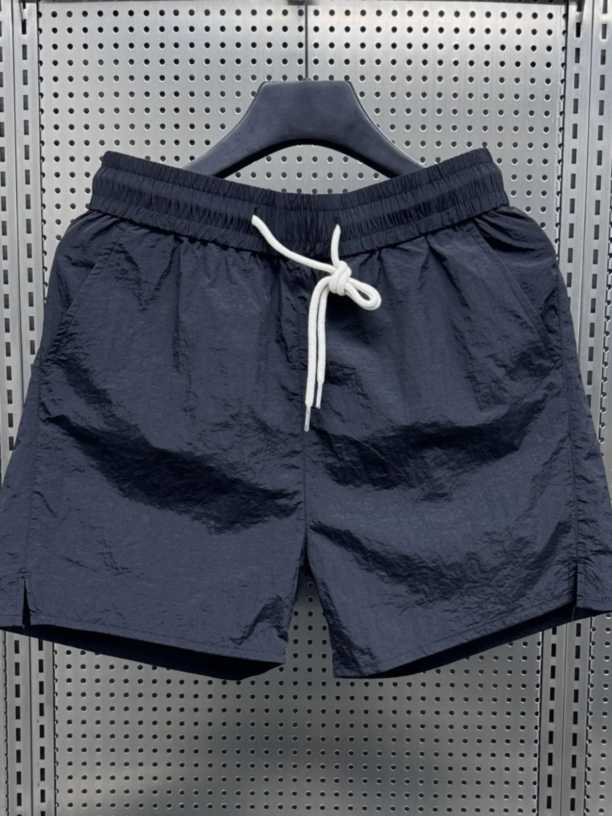 

Summer Thin Ice Silk Qui Dry orts Men's 2024 Trendy Casual Tee-Quarter Length Beach Pants Couple Dstring Color