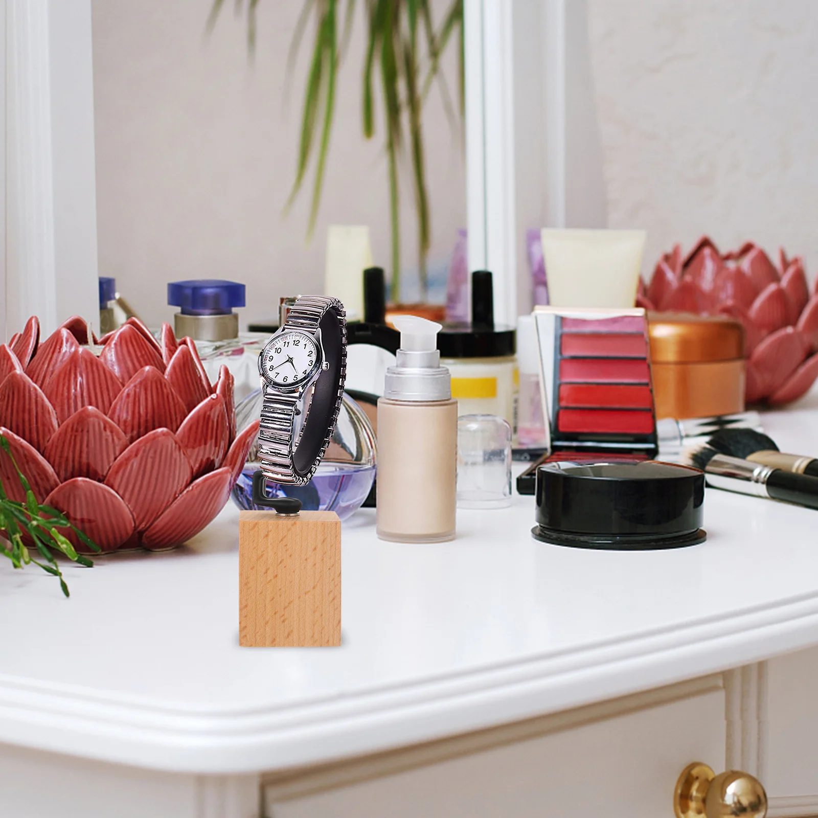 

1 pc Solid Wood Watch Display Rack Beech Jewelry Showcase Holder Natural Texture For Bracelet Bangle Organizer Storage Base