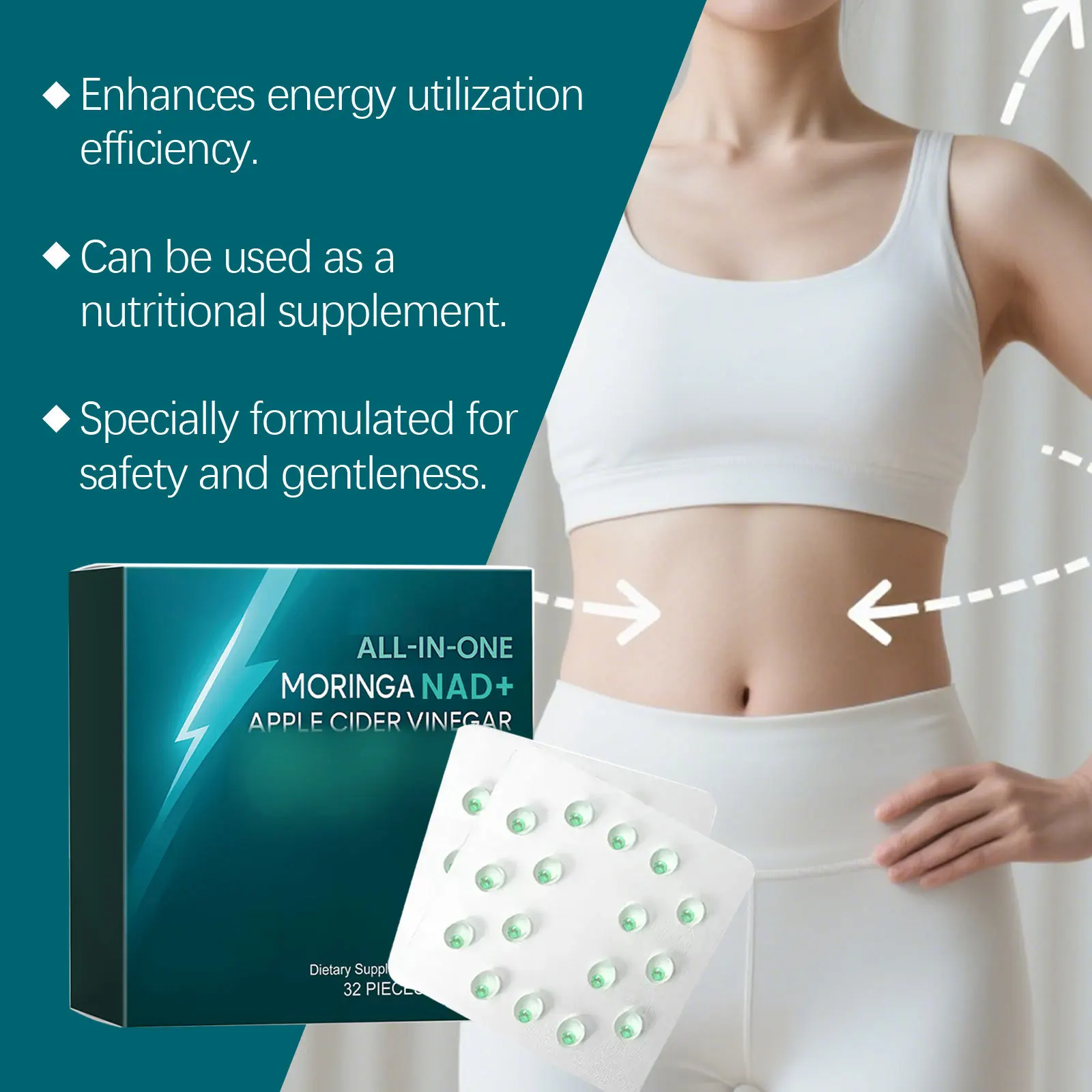 2026 GLP-1 Slimming Burst Pearls NAD+Fat Burning Weight Loss Capsules Appetite Suppressant Metabolism Booster Detox Slim Beads