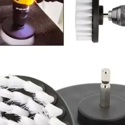 Escova Elétrica de 4 Polegadas para Furadeira, Disco Polidor, Escova Macia para Limpeza de Banheiro, Ferramentas de Limpeza para Carpete e Vidro
