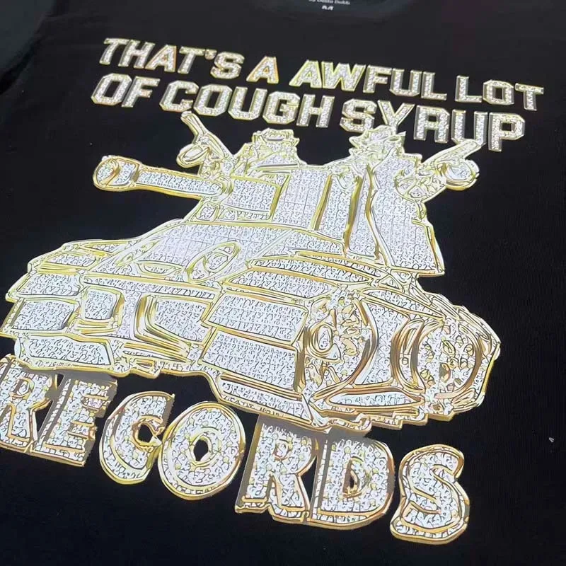 26SS That's A Awful Lot of Cough Syrup T-Shirt Classic Black Tank Graphic Tee Men's Streetwear Casual Short Sleeve Vintage Tops