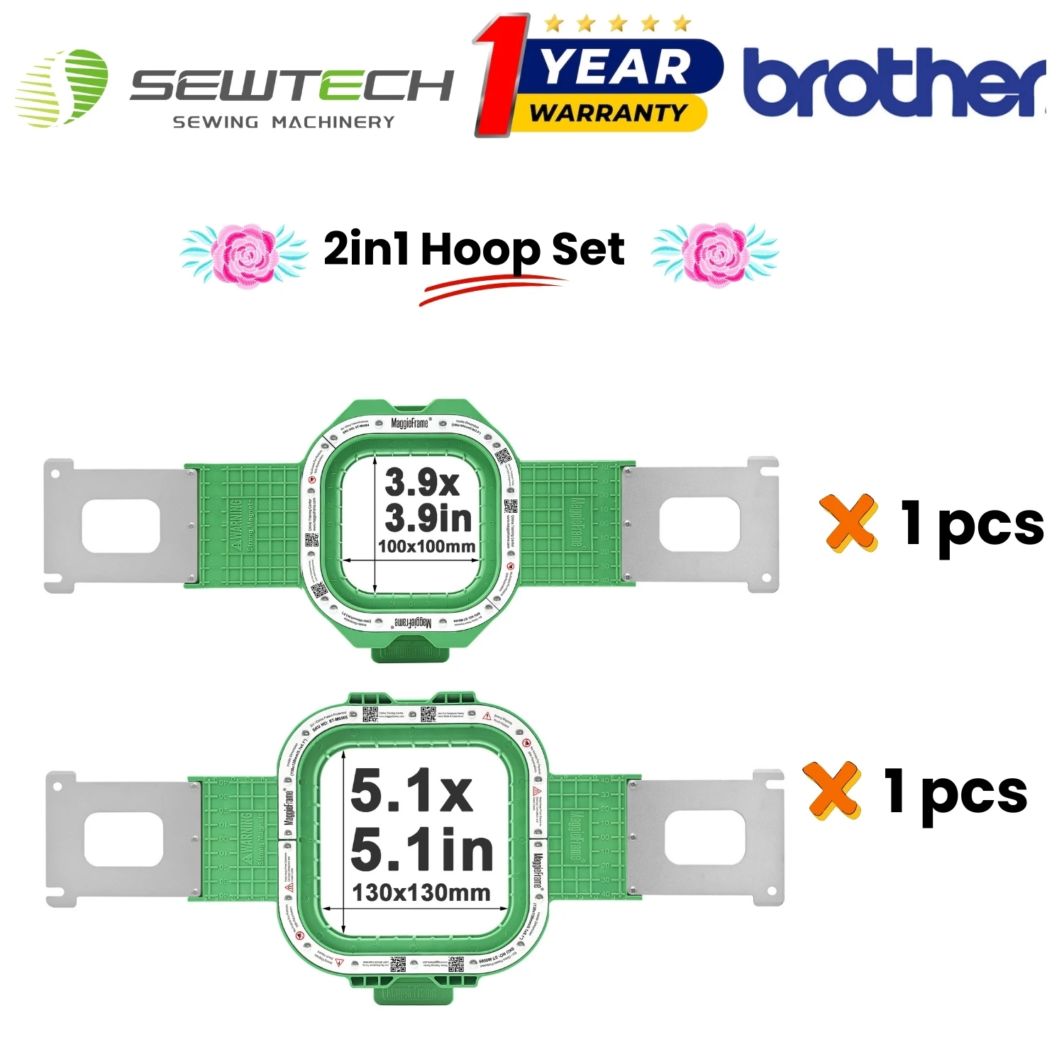 

Brother Entrepreneur PR1000 PR1000E Commercial Embroidery Machine Magnetic Embroidery Hoopmaster Mighty Embroidery Frame Hoop