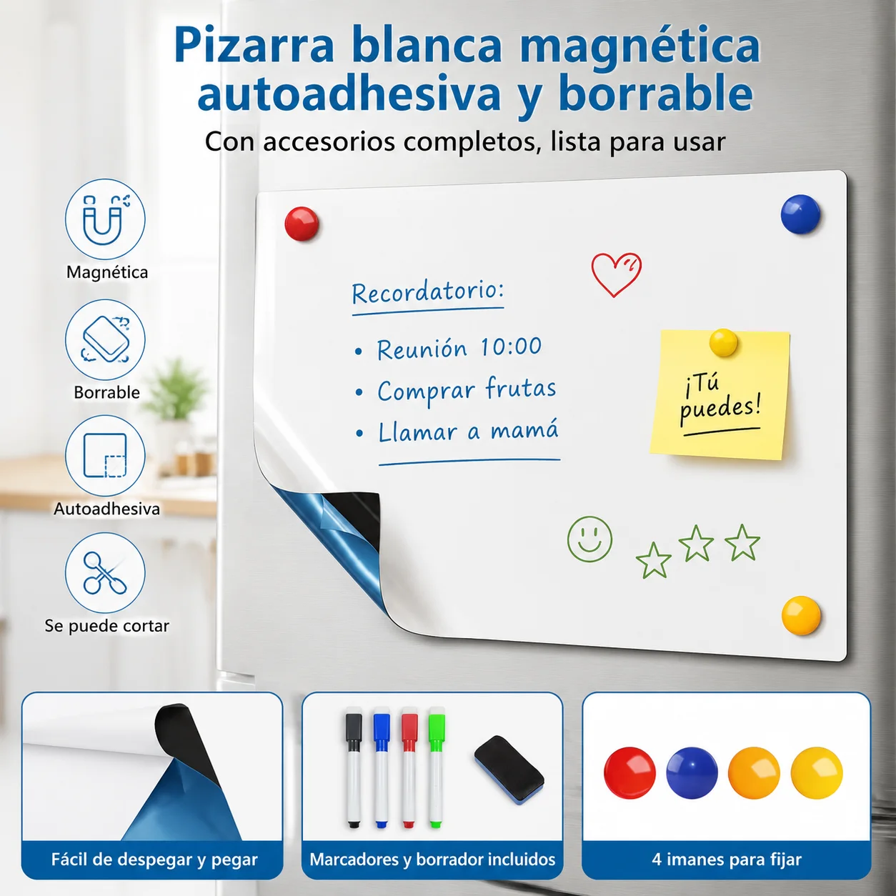 Erasable Magnetic Whiteboard Sticker, Self-adhesive Wall Whiteboard, Suitable for Back-to-school Season, Classroom Office Use