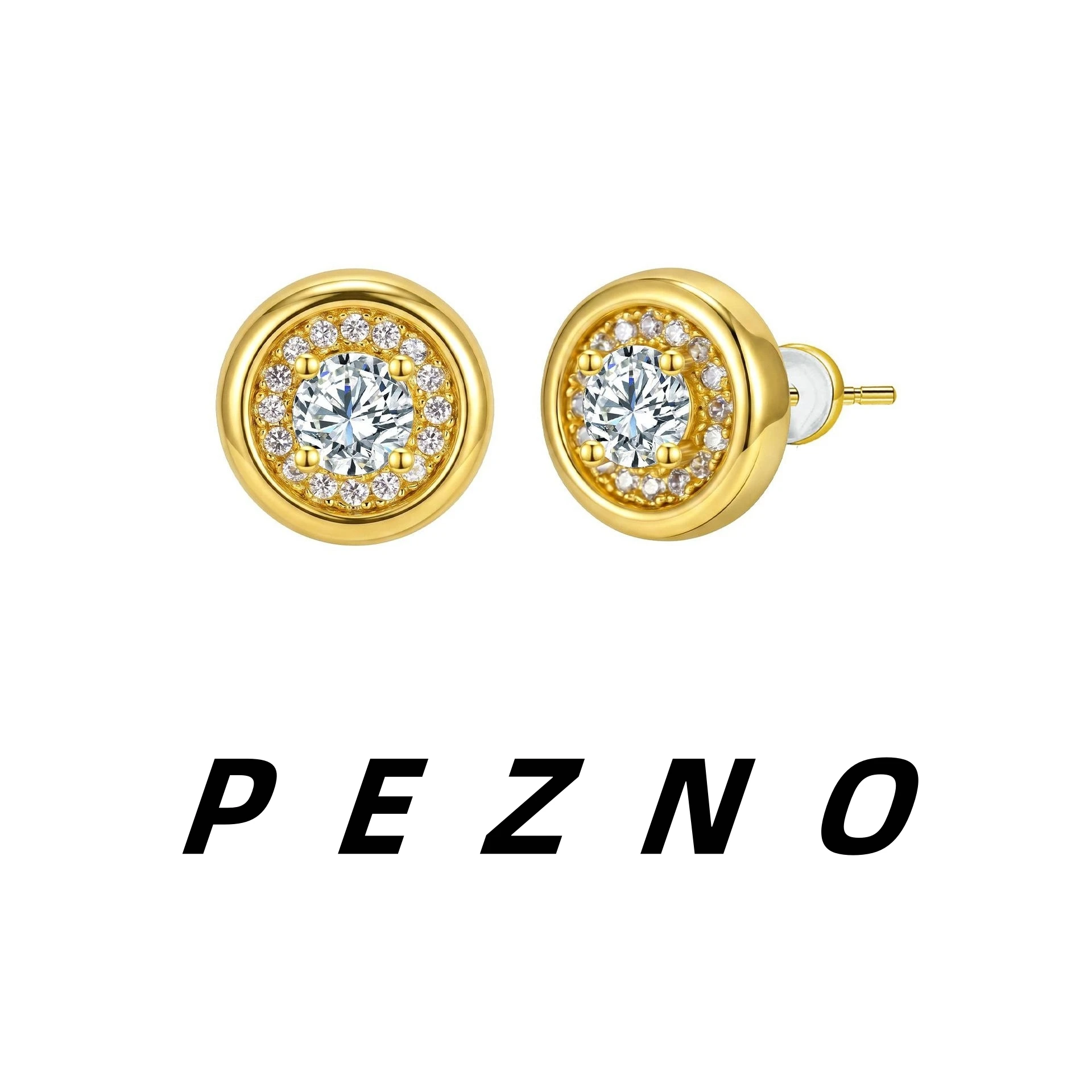 

Dainty Gold Halo CZ Round Stud Earrings for Women Hypoallergenic Minimalist Classic Earrings Daily Wear Birthday Gift