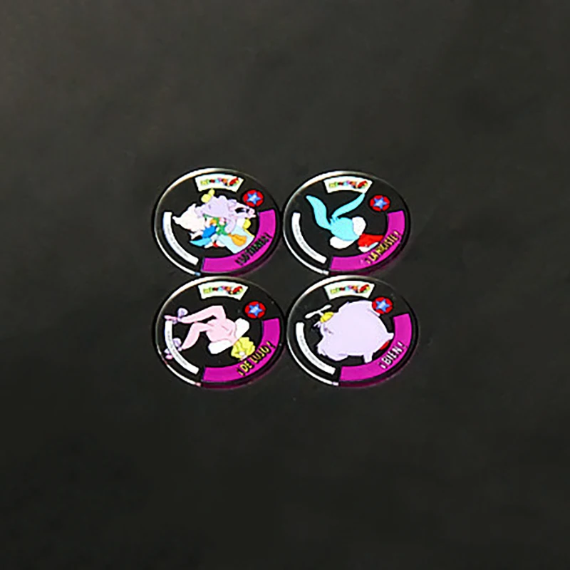 Lote De Tazos Tiny Toons 4pcs Material Acrílico Novo Looney Cartoon Tunes Sabritas Rare Pogs Taps Anime Cartão Álbum Coletor Presentes