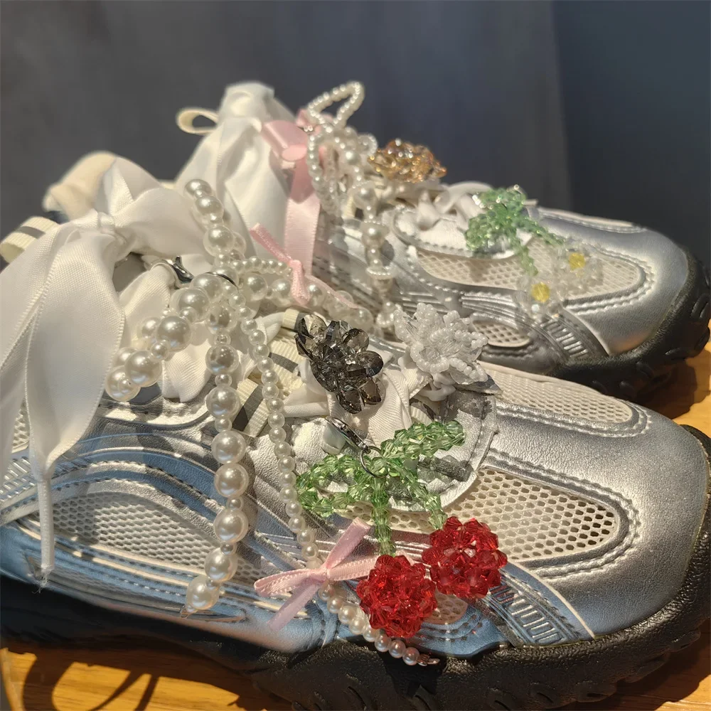 Neue Perle Blume Schuhe Zubehör Obst Kristall Schuh Charme Schnalle Schnürsenkel Charms für Turnschuhe Dekorationen 1 Stücke – Detail 6