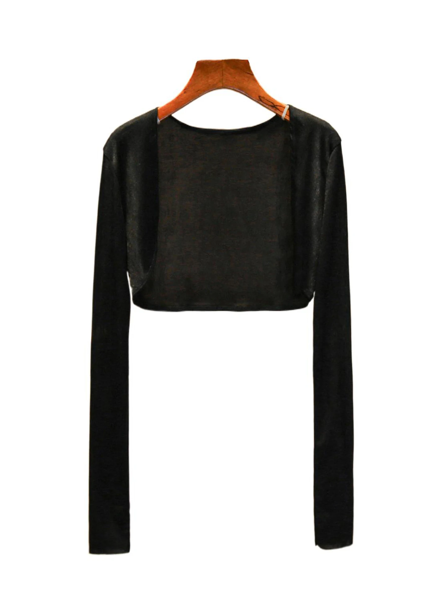 

High-End Summer ort Thin Women's Knitted Sunscreen Cardigan Top Commute Sle High Waist Other Material Long Sve round Ne