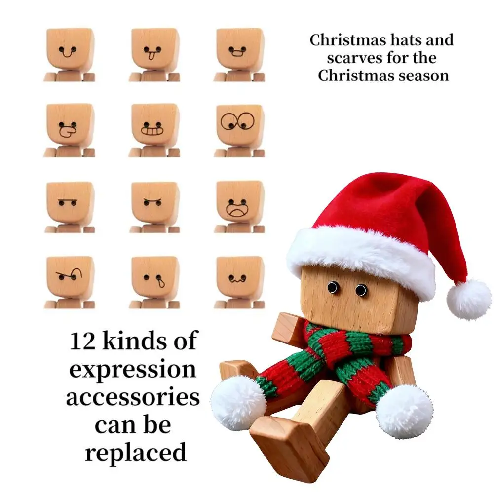 NEW Shaking Wooden For Man Gift It Comes With Vivid Expression Accessories, Desktop, Bookshelf, Car Decorations Christmas G W6P8